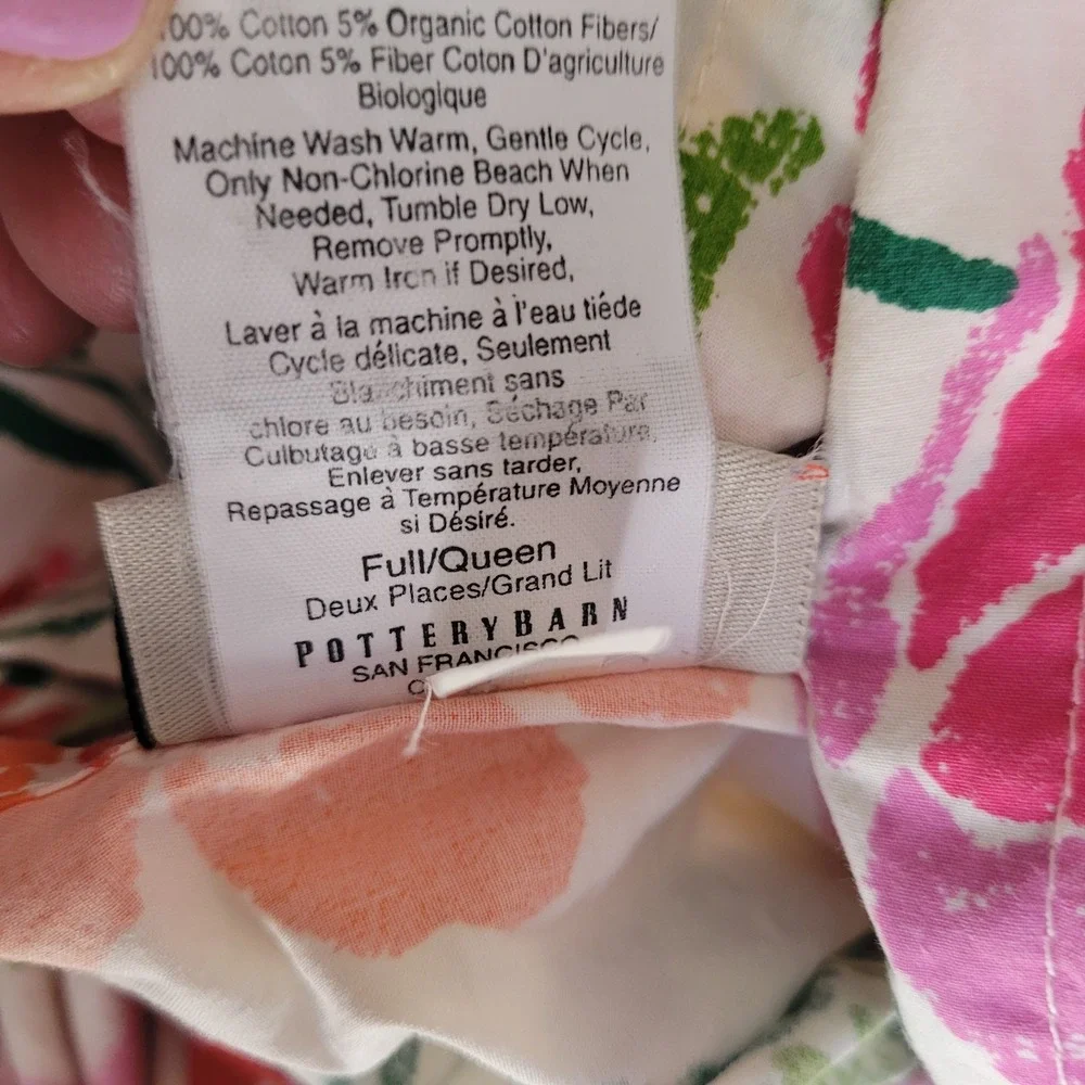 Potterybarn Nora Full/queen Duvet Cover + 1 Sham (new) Fresh Crisp Summer Bed